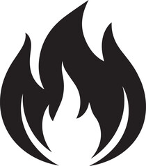 Classic Fire Flame Silhouette in Black | Vector Style Burning Illustration