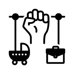 Vector solid black icon for Gender egalitarianism