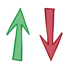 Hand drawn arrow symbol. Business clipart. Single element for design