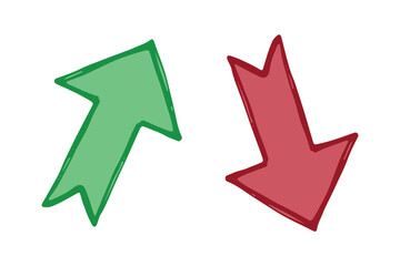Hand drawn arrow symbol. Business clipart. Single element for design