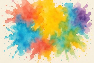 Colorful birthday splashes, watercolor theme, vibrant party background, celebration theme