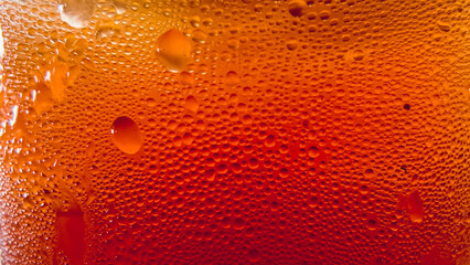 The complicated pattern of condensation in a lively lemon tea drink glass