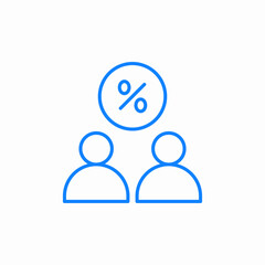 discount for two users icon sign vector
