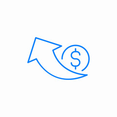 increasing value icon sign vector