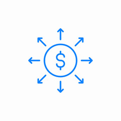 Obraz premium money flow icon sign vector