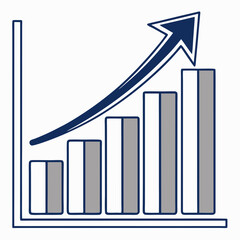 Upward Trend Graph, Business Growth Chart, Data Visualization
