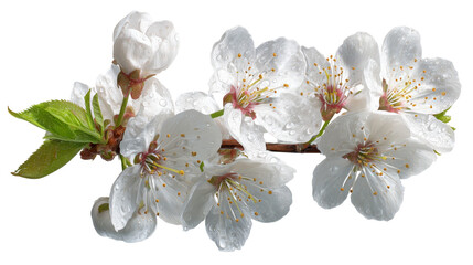 pink  sakura flower isolated on white	
