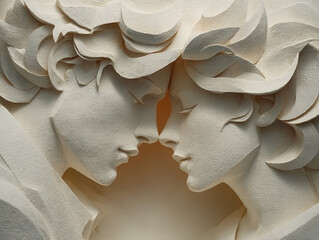 
Bas-Relief Loving Couple
