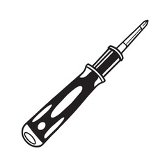 Silhouette image of a screwdriver on a white background