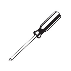 Silhouette image of a screwdriver on a white background