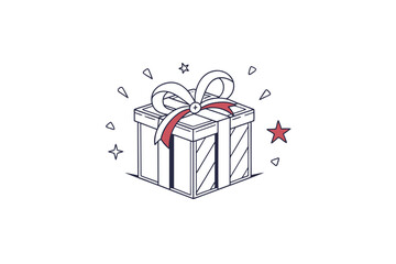 shiny metallic gift box glass icon