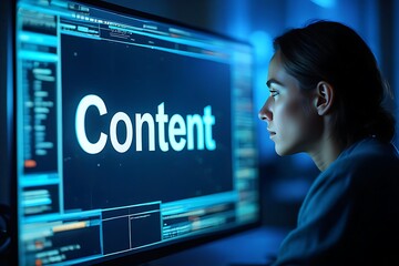 Woman looking at content on her computer screen