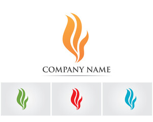Fire flame nature logo and symbols icons template..