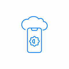 cloud mobile settings icon sign vector
