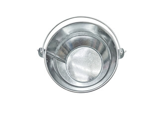 Silver steel barrel, top view PNG transparent.