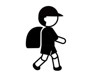 School Icon 18D : boy, child, first grade, school bag	
