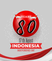 Illustration of Indonesian Independence Day greeting card