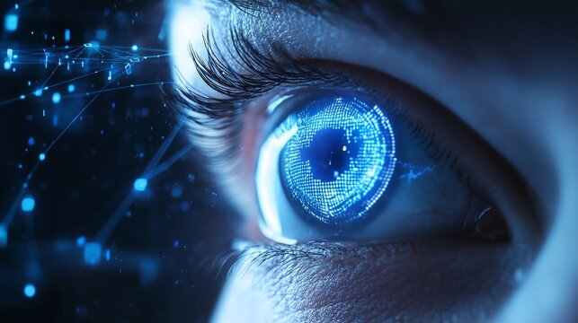 Digital Eye: Conceptual Futuristic Vision and Technological Advancement - Powered by Adobe