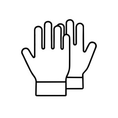 Obraz premium Protective gloves icon symbolizing mechanic safety – outline