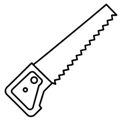 Vintage Saw Line Art Vector