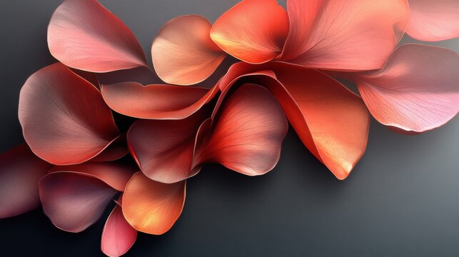 Abstract floral design with petals forming parabolic curves. Minimalist composition with text space