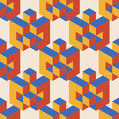 Trendy minimalist seamless pattern with abstract creative geometric composition