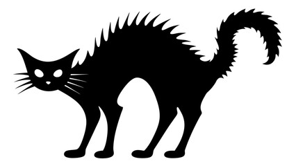 Halloween cat black vector silhouette