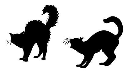 Halloween cat black vector silhouette