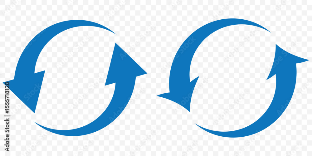 Poster circle arrow icon set. blue circular arrow icon, refresh, reload arrow icon symbol sign. blue reload