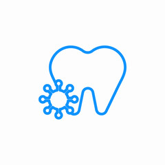 infected tooth icon sign vector