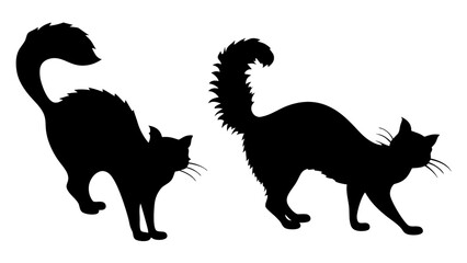 Halloween cat black vector silhouette