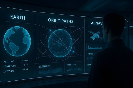 AI-Controlled Space Station Navigation Panel