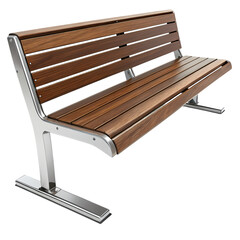Modern Outdoor Bench: Sustainable Wood & Steel Park Furniture Design