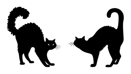 Halloween cat black vector silhouette