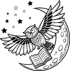 Black and white vector illustration of a majestic bird with outstretched wings, perfect for a tribal tattoo design or a symbol of freedom and love