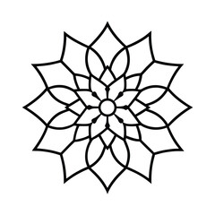 Intricate geometric mandala design with vibrant colors on a clean white background