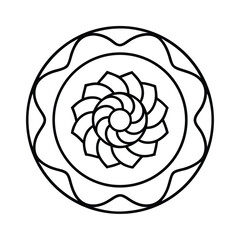 Intricate mandala design featuring flowing ocean waves and aquatic patterns on a clean white background