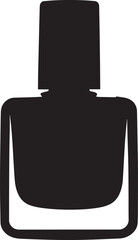 Nail Polish Bottle Silhouette in Black | Beauty Cosmetic Icon Illustration Vector Format