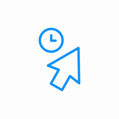 cursor with timer icon sign vector