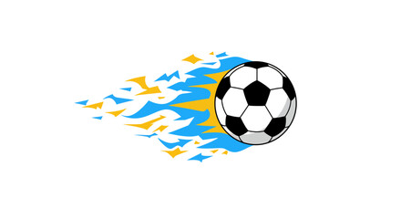Soccer Ball with Fire Effect Graphic Design