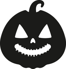 Halloween pumpkin face icon flat style. Scary face isolated transparent background.