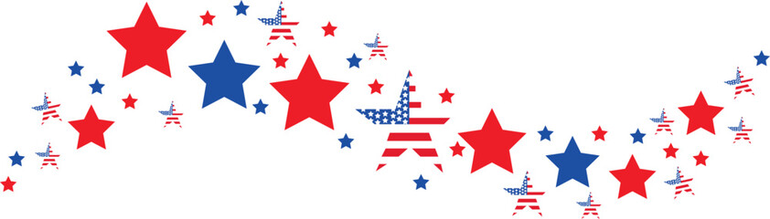Obraz premium American flag stars banner, USA border, Fourth of July decorations