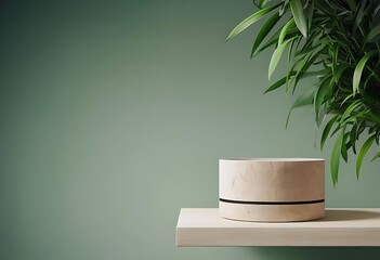 cosmetic cream with green leaves