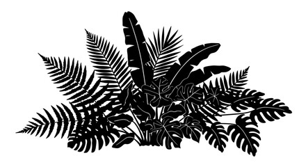 Tropical Leaf Silhouette Arrangement