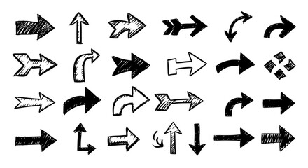 Hand Drawn Arrow Icons Set