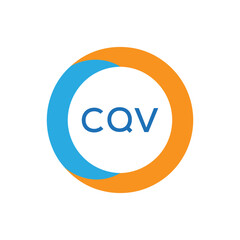 Elegant Monogram Logo Design with Decorative Frame – CQV Luxury Brand Identity Icon
