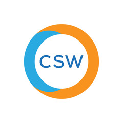 Elegant Monogram Logo Design with Decorative Frame – CSW Luxury Brand Identity Icon
