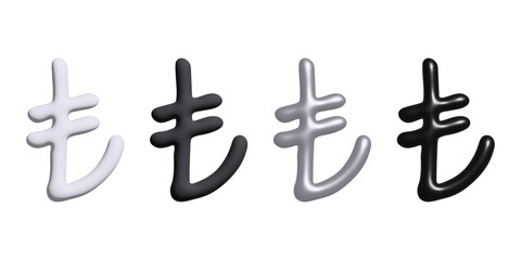 Obraz premium 3d turkish lira currency symbol set Single element for design