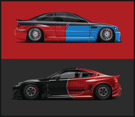 Two Sport Cars with Custom Racing Wraps Digital