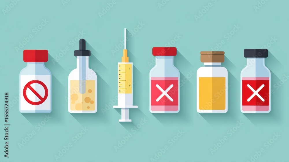 Aufkleber this graphic illustrates various immunization misconceptions alongside medical elements designed to 